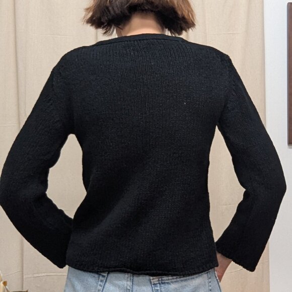 Massimo Dutti Knit Cardigan with Hook Fastenings - Picture 3 of 8